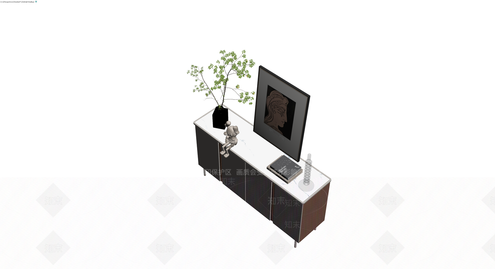 现代风格大理石餐边柜3D模型下载【ID:1229874743】