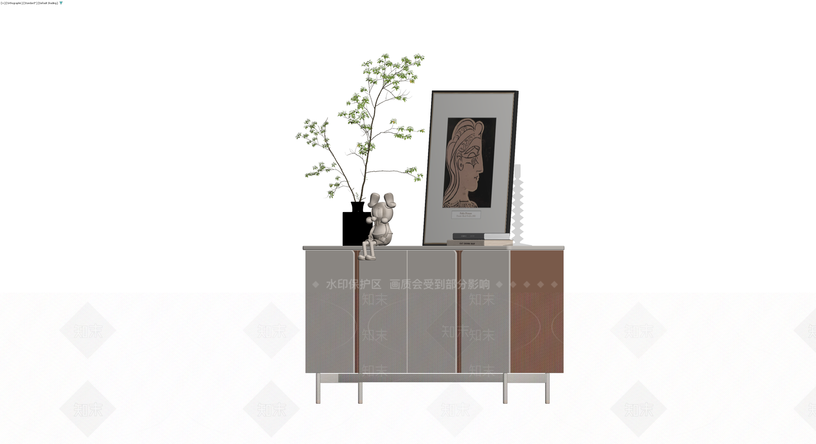 现代风格大理石餐边柜3D模型下载【ID:1229874743】
