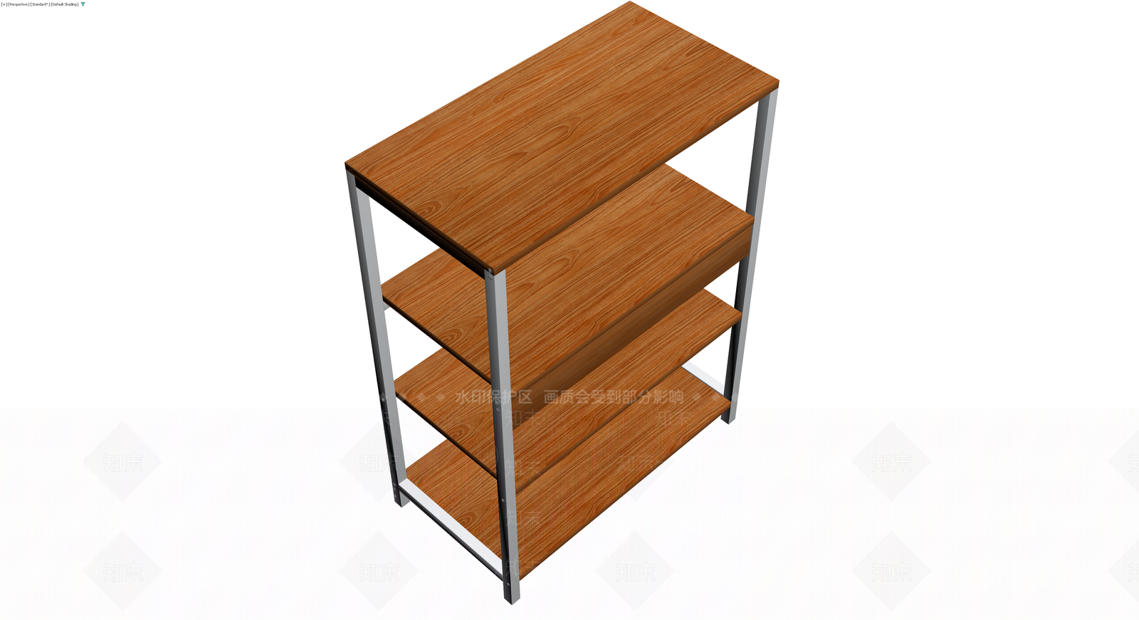 四层木纹金属置物架3D模型下载【ID:1230351980】
