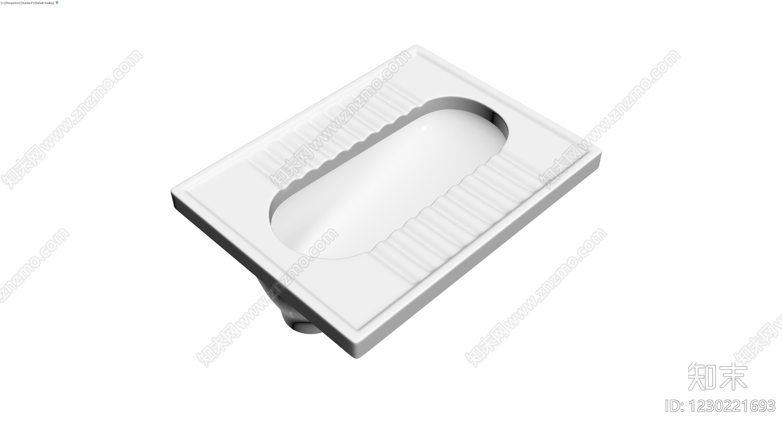 白色陶瓷蹲便器3D模型下载【ID:1230221693】
