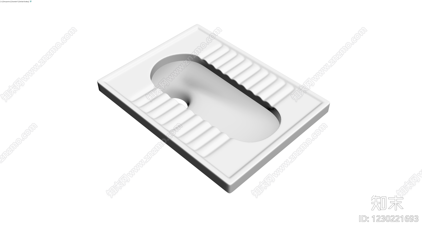 白色陶瓷蹲便器3D模型下载【ID:1230221693】