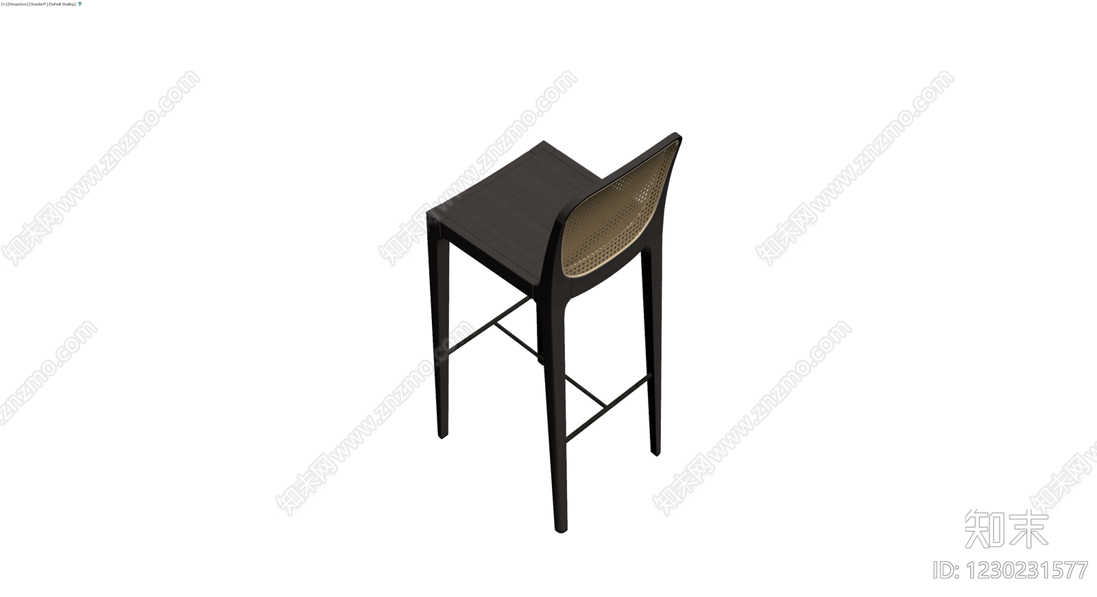 深色编织靠背高脚椅3D模型下载【ID:1230231577】