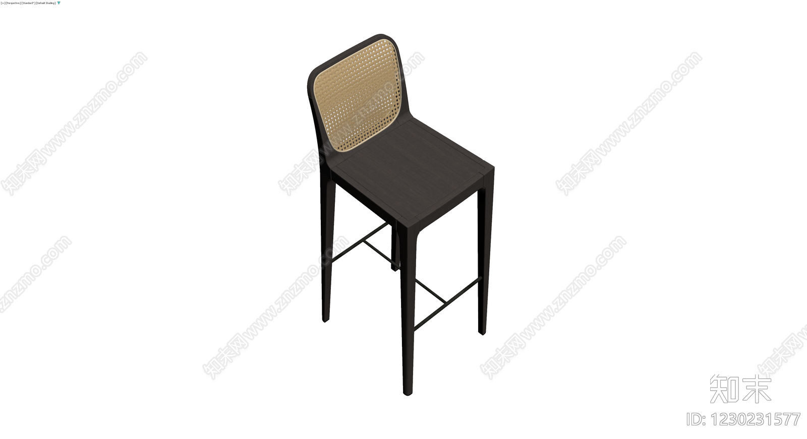 深色编织靠背高脚椅3D模型下载【ID:1230231577】