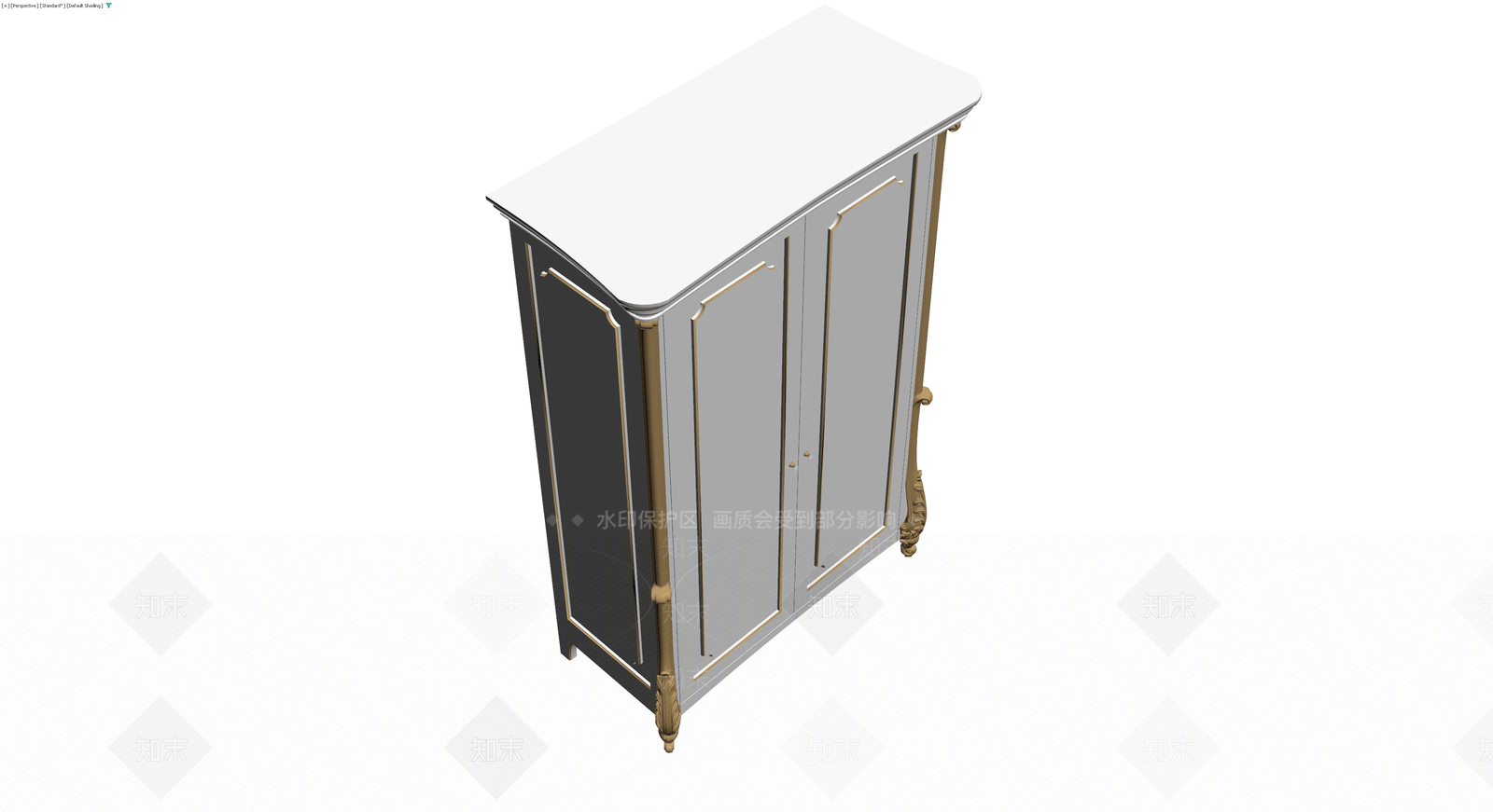 欧式三门储物柜3D模型下载【ID:1229890445】