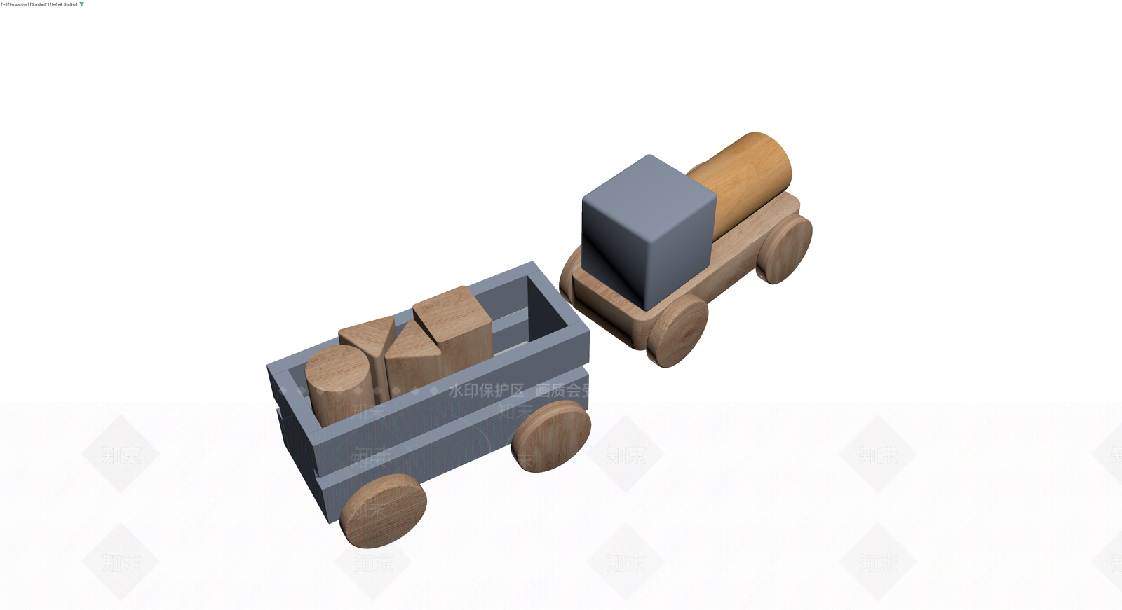木质玩具火车3D模型下载【ID:1230752305】