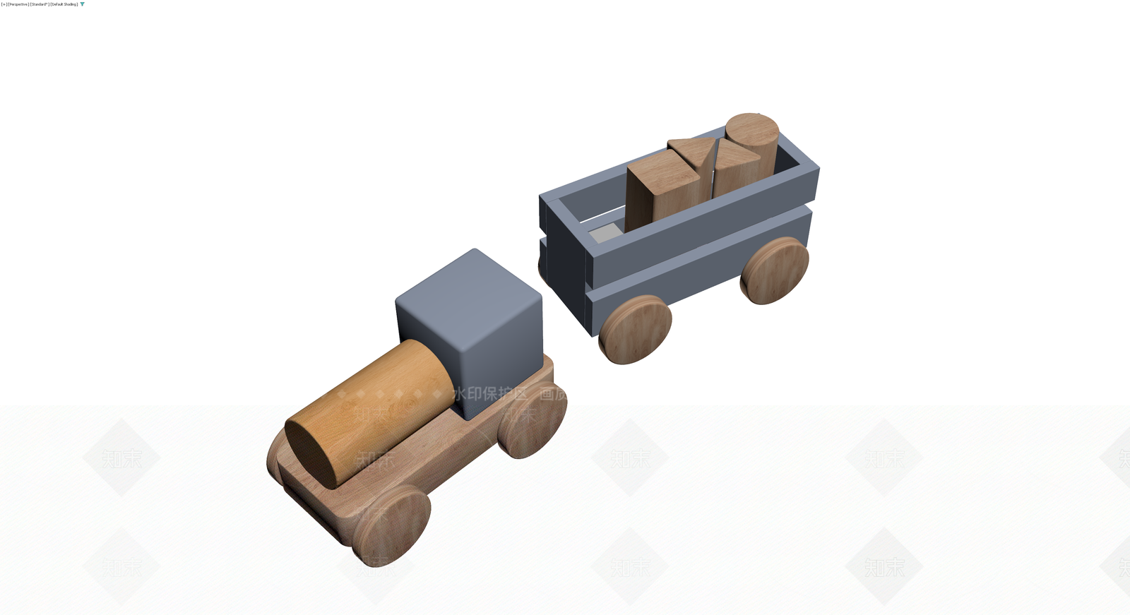 木质玩具火车3D模型下载【ID:1230752305】