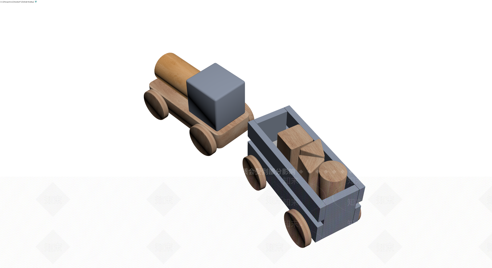 木质玩具火车3D模型下载【ID:1230752305】