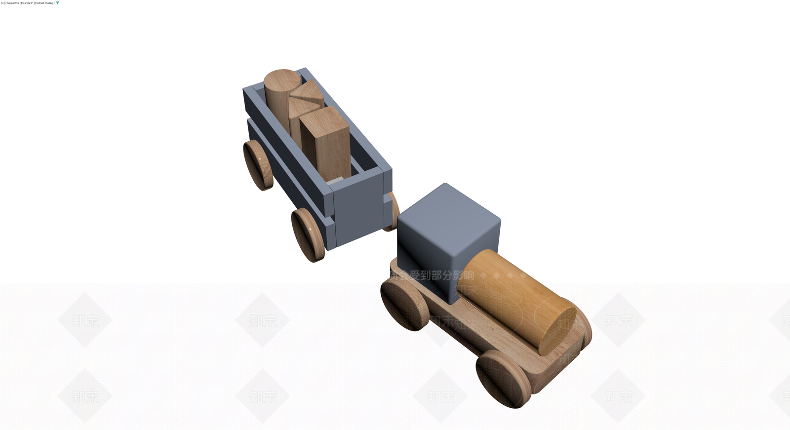 木质玩具火车3D模型下载【ID:1230752305】