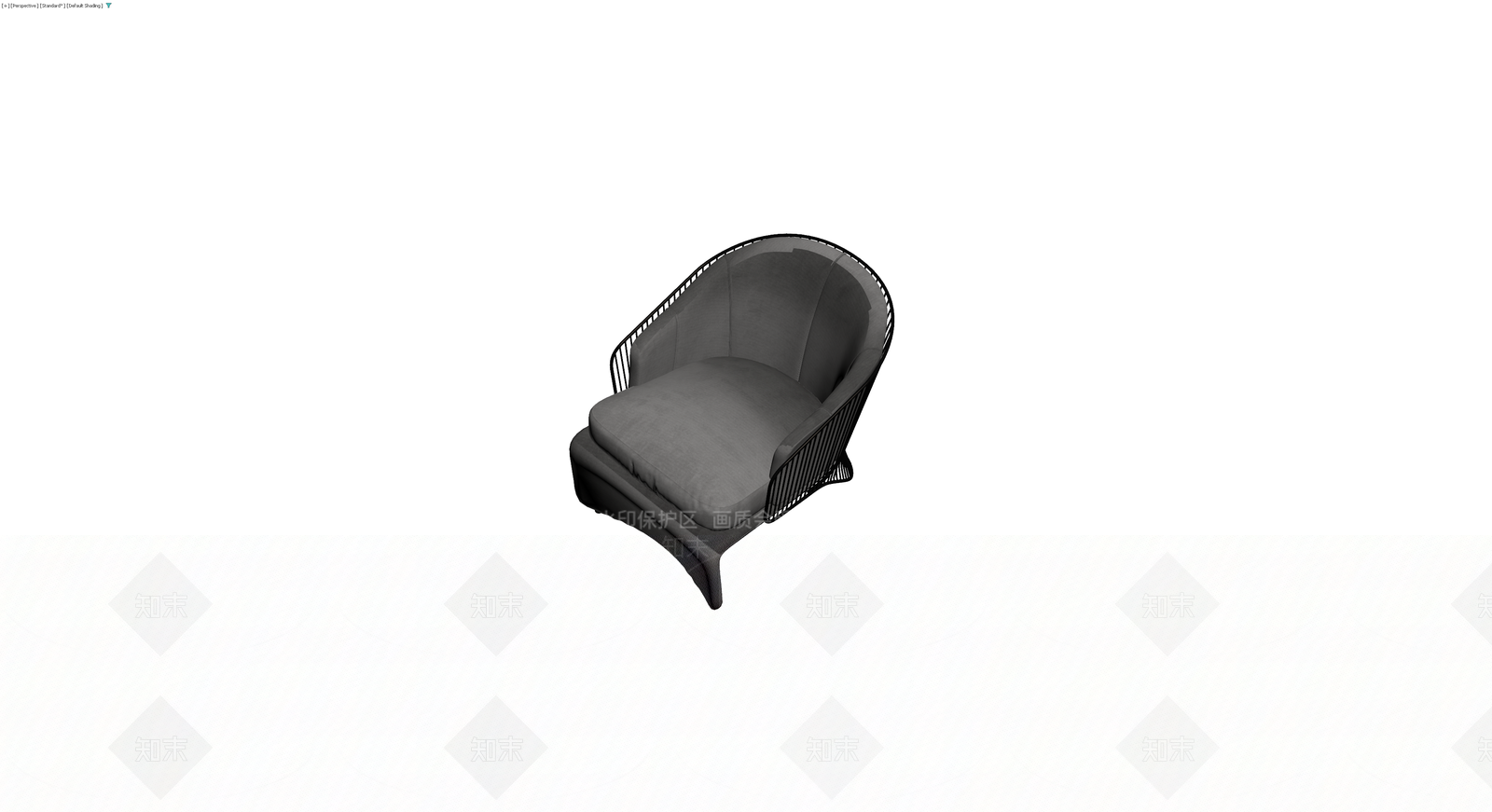 金属线框软包单人沙发3D模型下载【ID:1229597043】