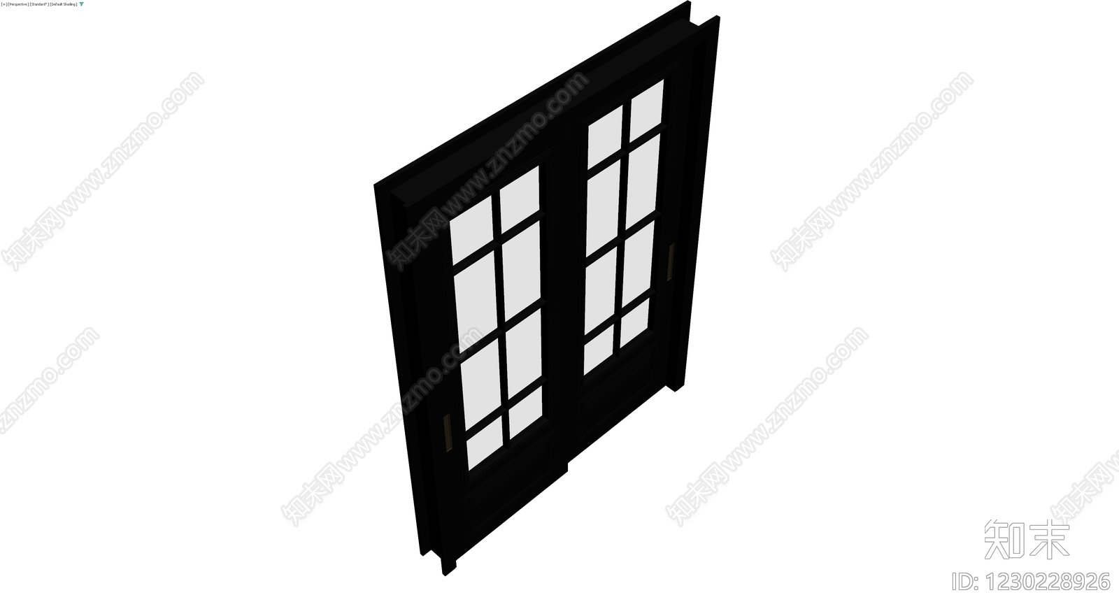 黑色法式玻璃双开门3D模型下载【ID:1230228926】