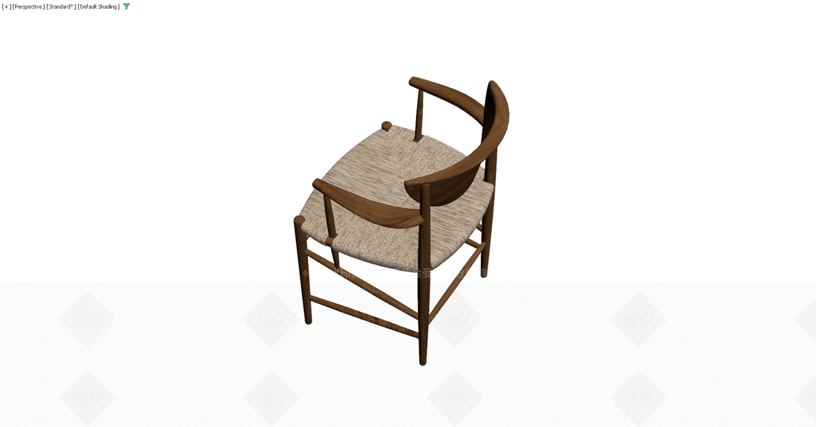 编织座面木质扶手椅3D模型下载【ID:1229577473】