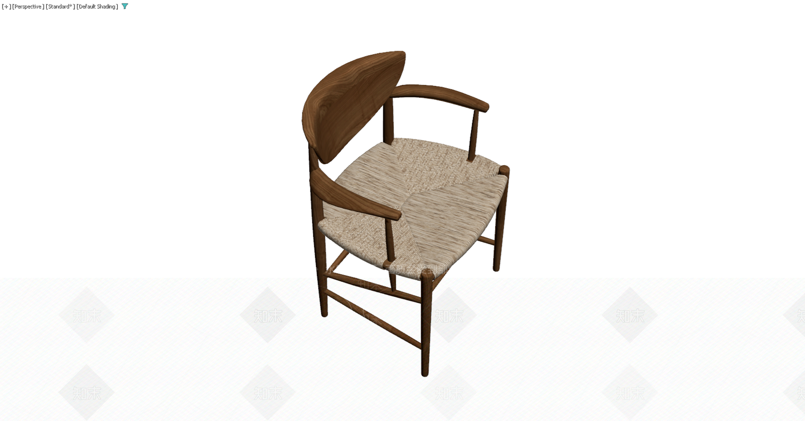编织座面木质扶手椅3D模型下载【ID:1229577473】