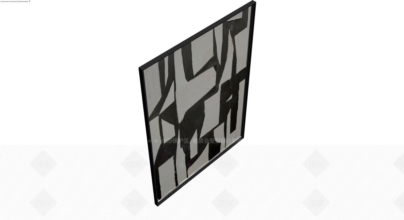 黑白抽象装饰画3D模型下载【ID:1230537082】