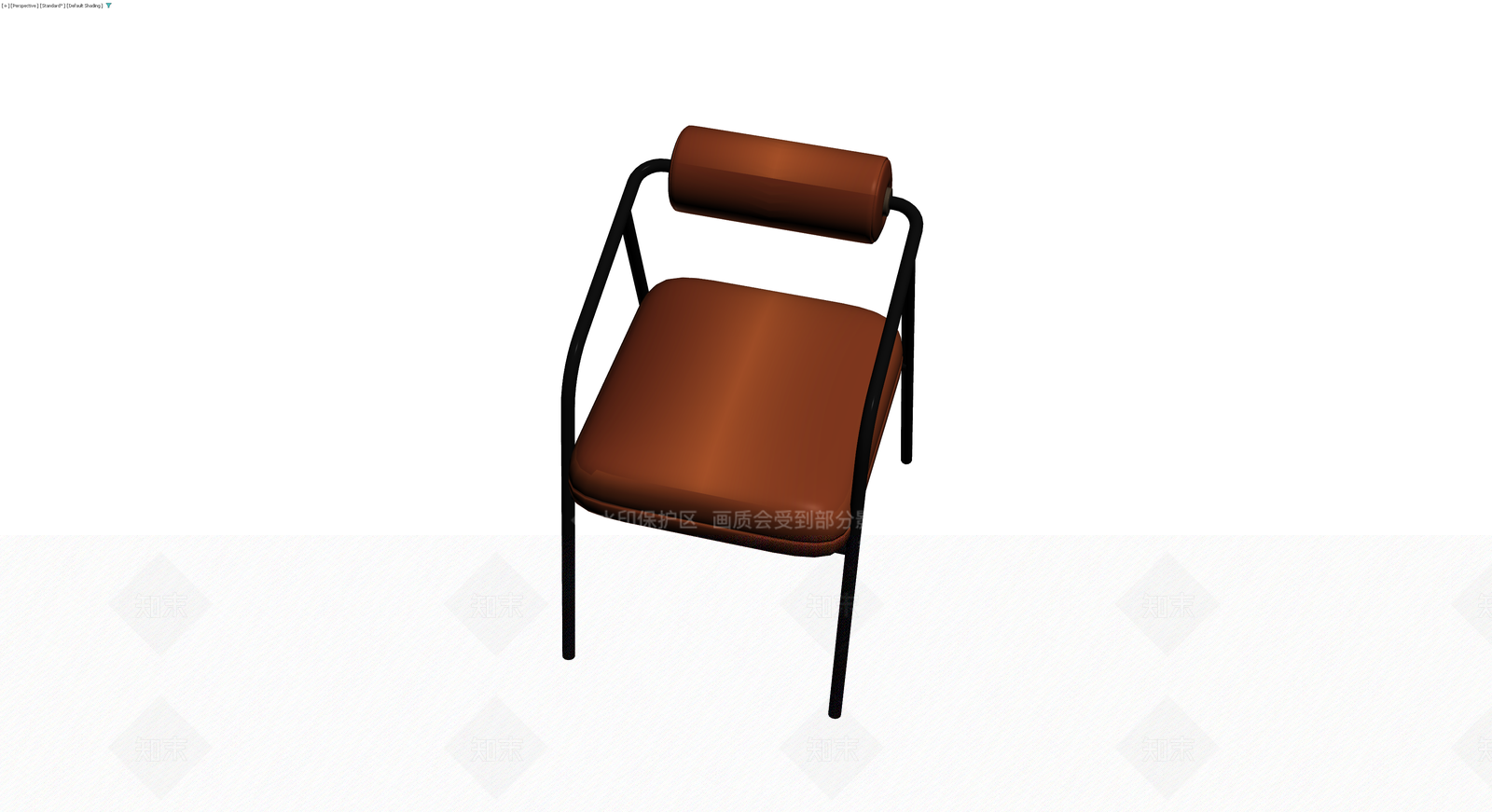 棕色软包金属椅3D模型下载【ID:1229848802】