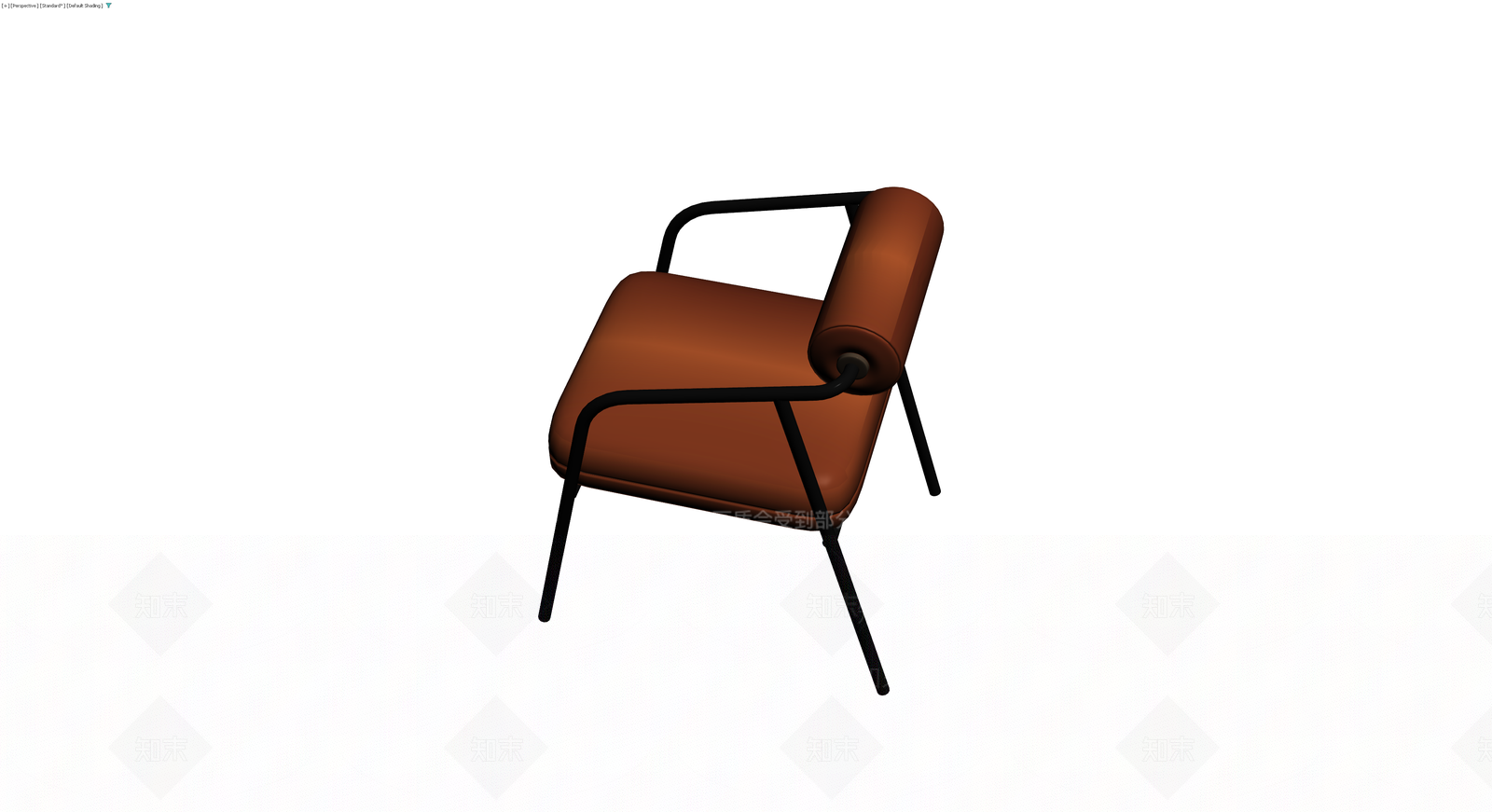 棕色软包金属椅3D模型下载【ID:1229848802】