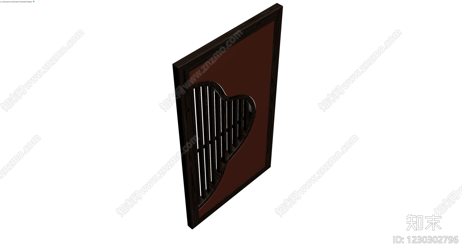 深色木质镂空装饰屏风3D模型下载【ID:1230302796】