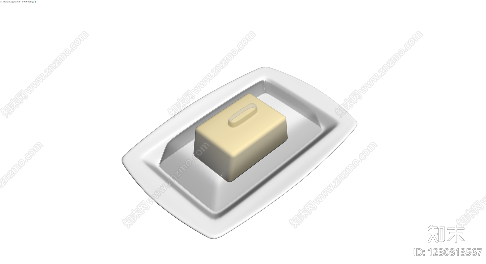 带盖黄油碟组合3D模型下载【ID:1230813567】