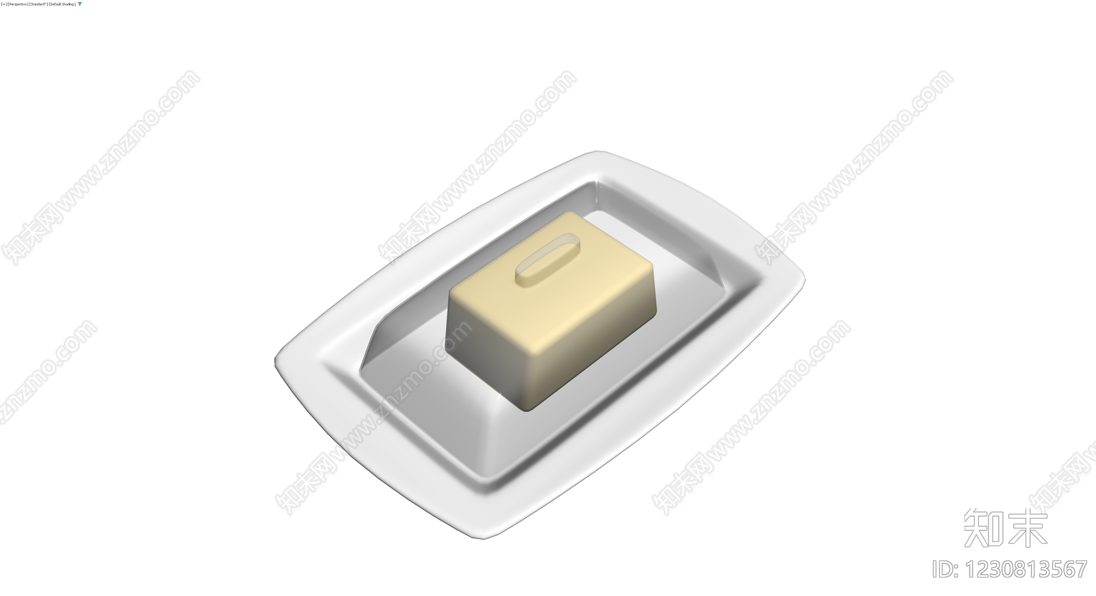 带盖黄油碟组合3D模型下载【ID:1230813567】