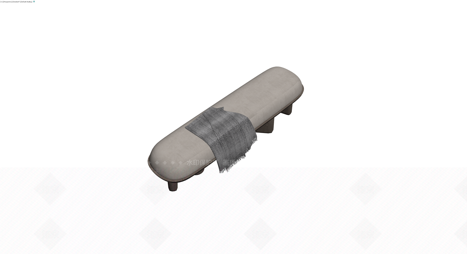 长条软包凳配毛毯3D模型下载【ID:1230319798】