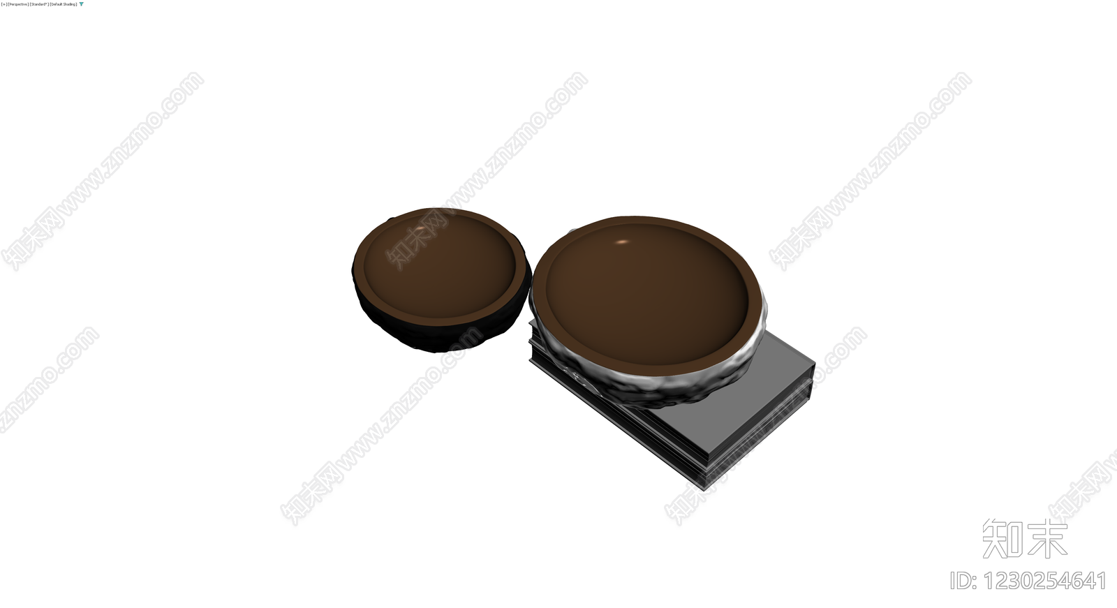 双碗组合器皿（灰模）3D模型下载【ID:1230254641】