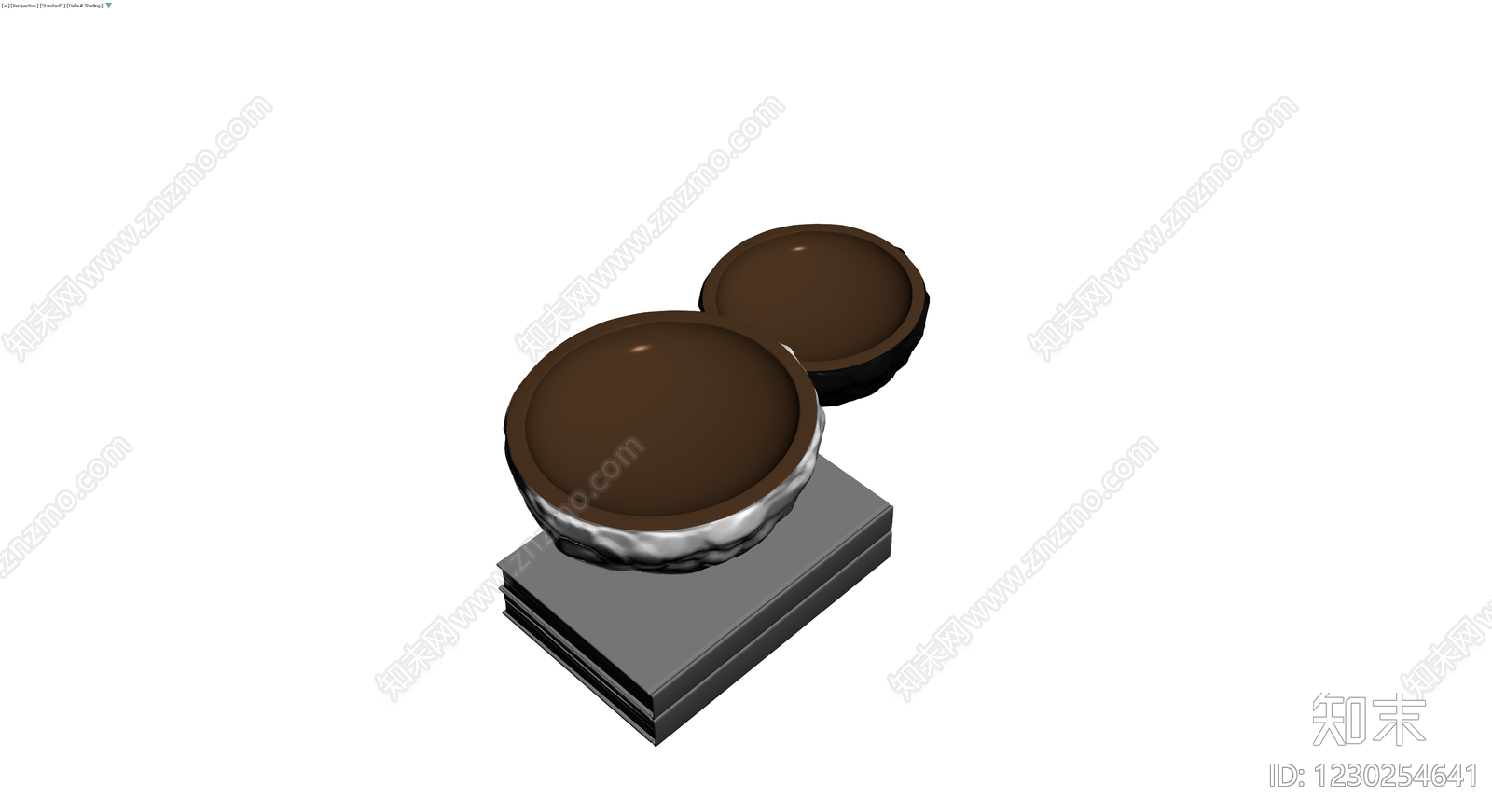 双碗组合器皿（灰模）3D模型下载【ID:1230254641】
