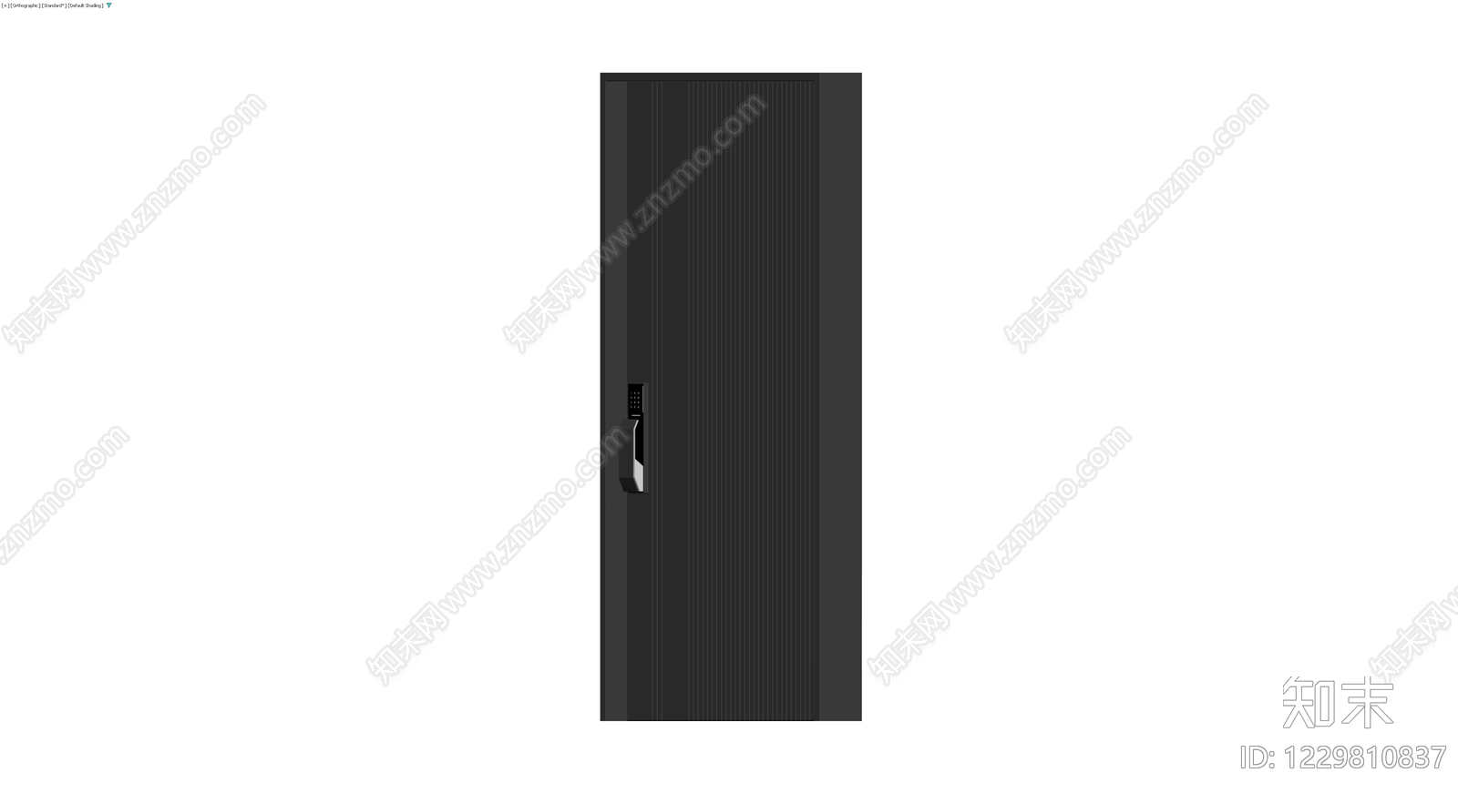 黑色竖纹智能入户门3D模型下载【ID:1229810837】