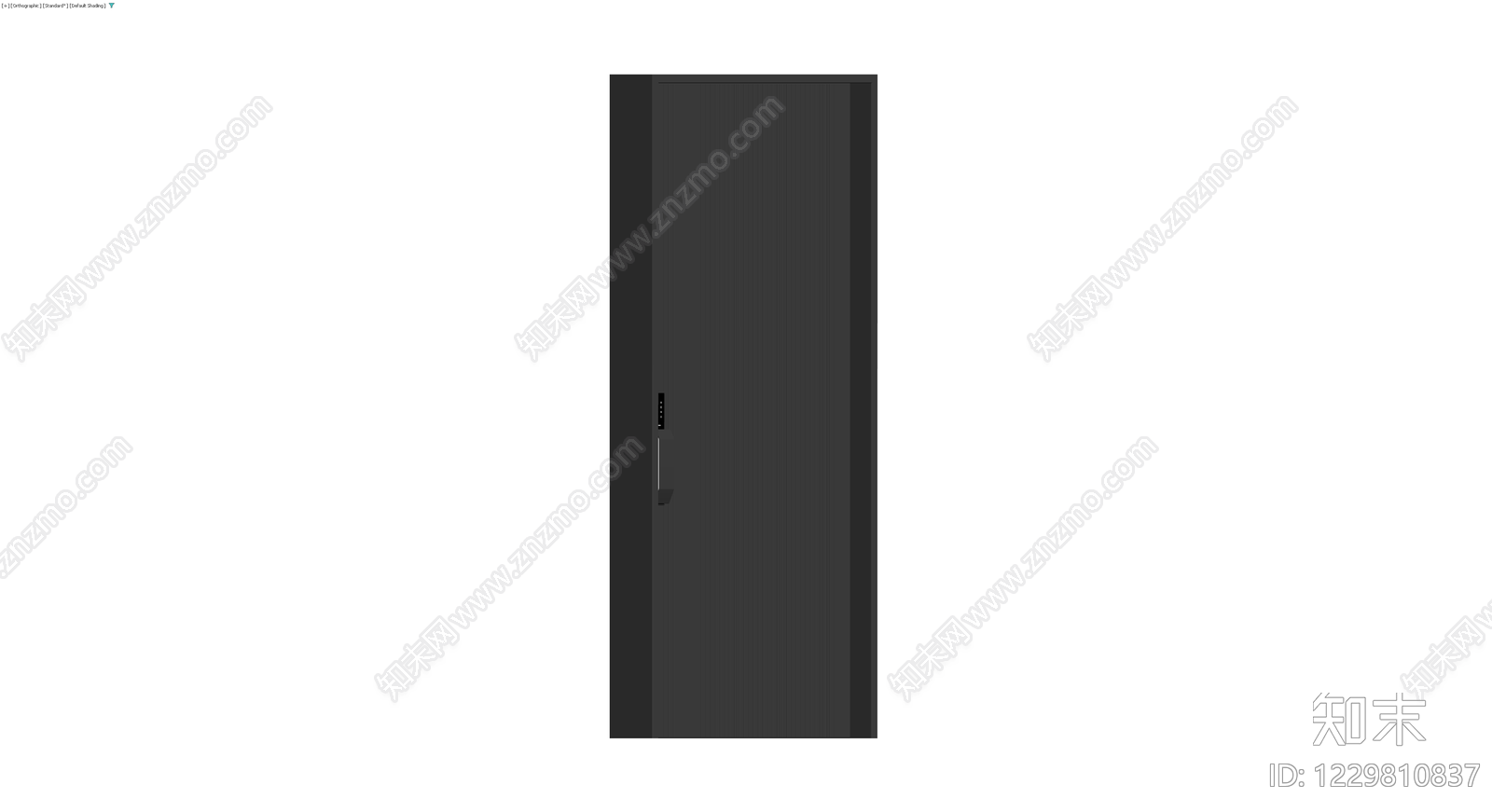黑色竖纹智能入户门3D模型下载【ID:1229810837】
