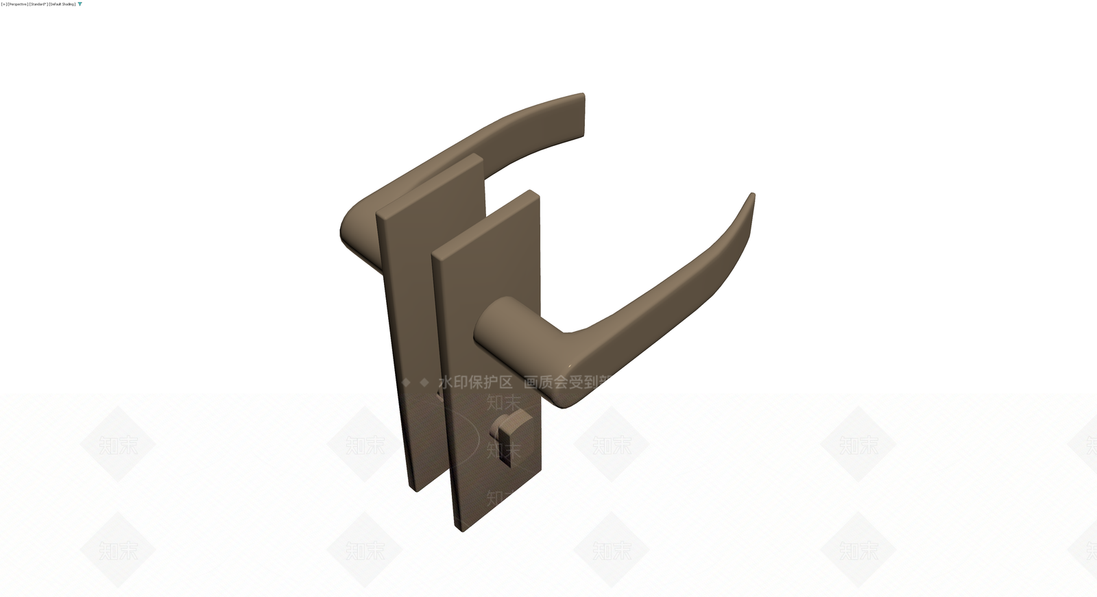 棕色现代门把手组件3D模型下载【ID:1230760413】