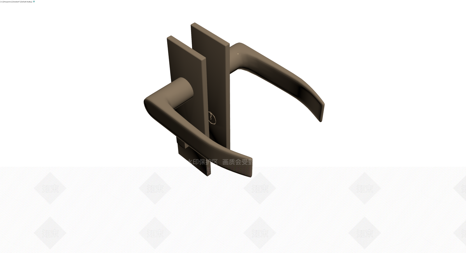 棕色现代门把手组件3D模型下载【ID:1230760413】