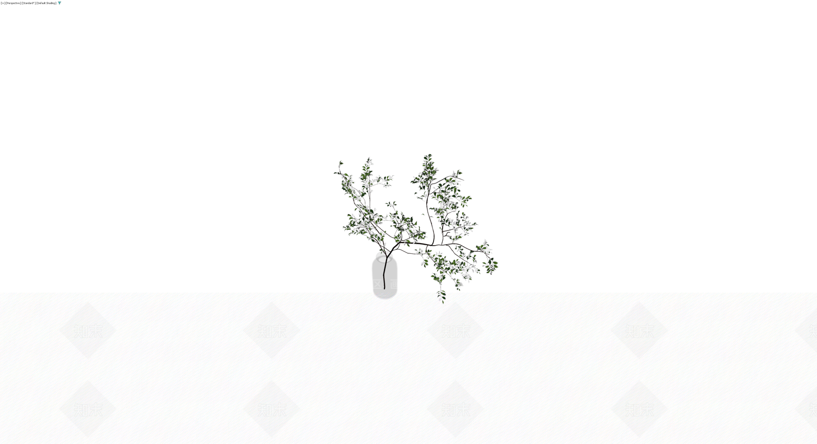 玻璃瓶插绿植3D模型下载【ID:1230668435】