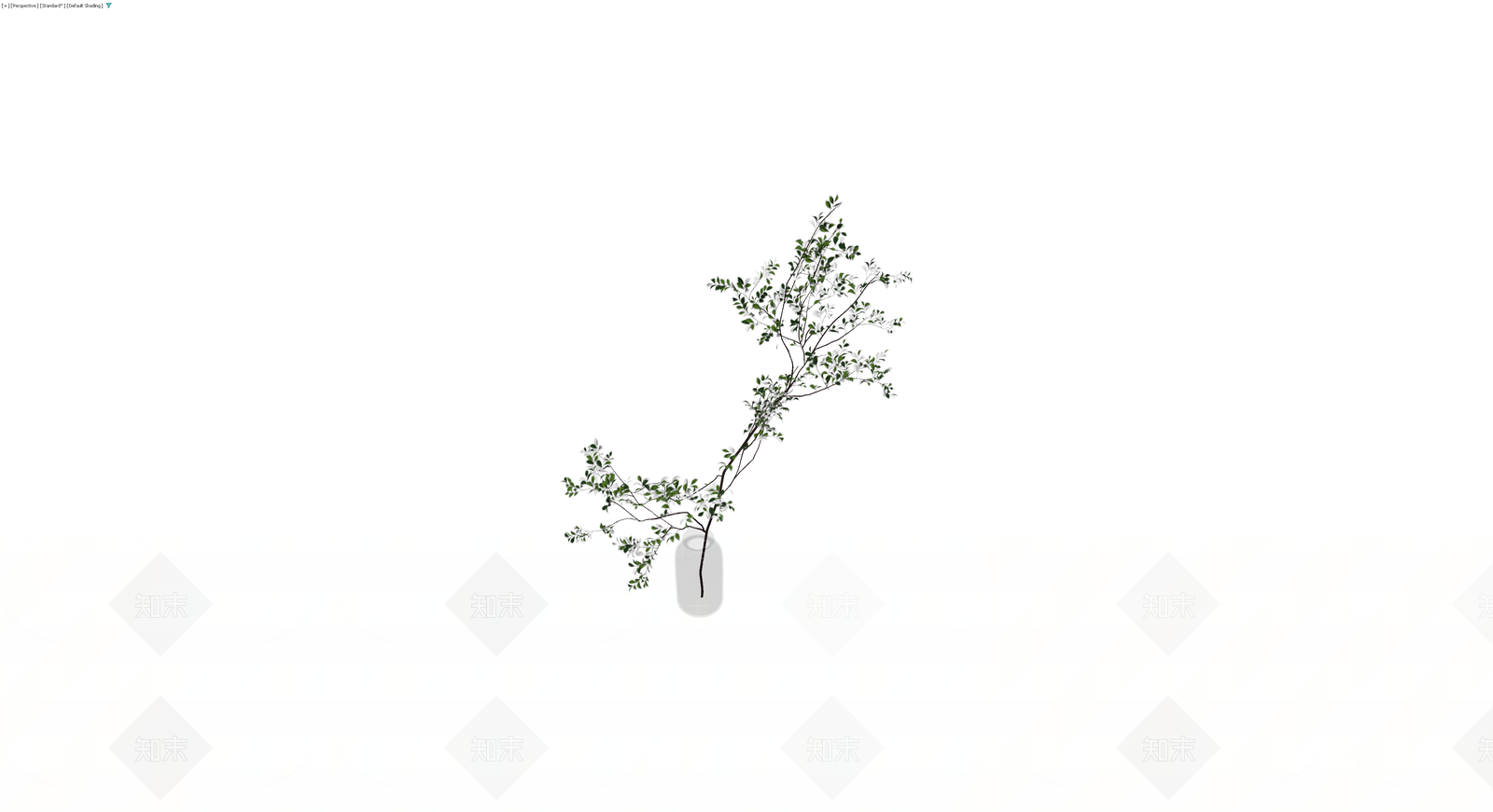 玻璃瓶插绿植3D模型下载【ID:1230668435】