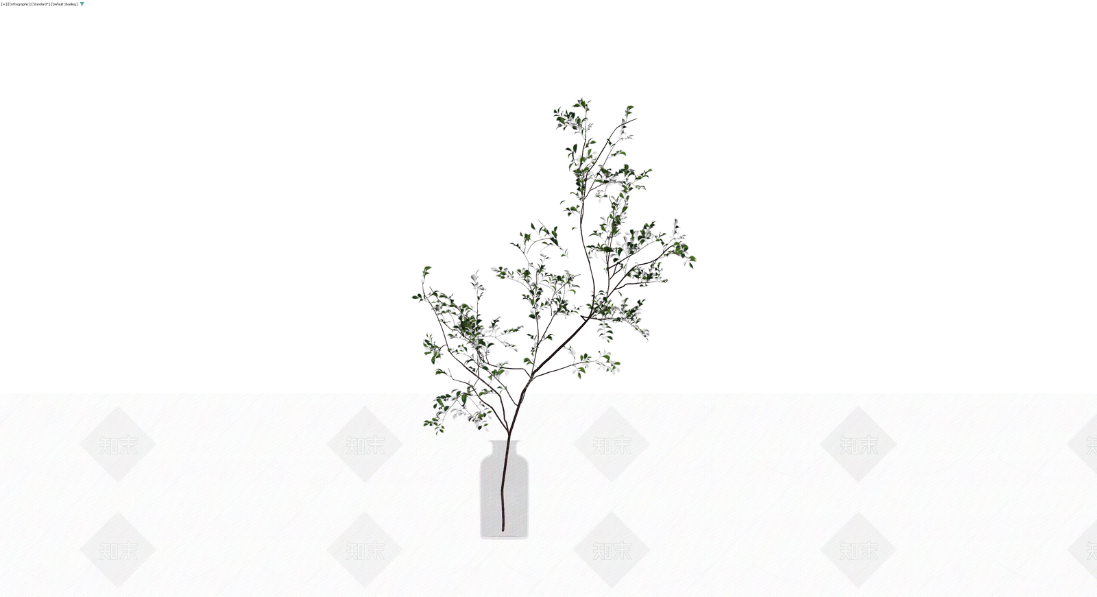 玻璃瓶插绿植3D模型下载【ID:1230668435】