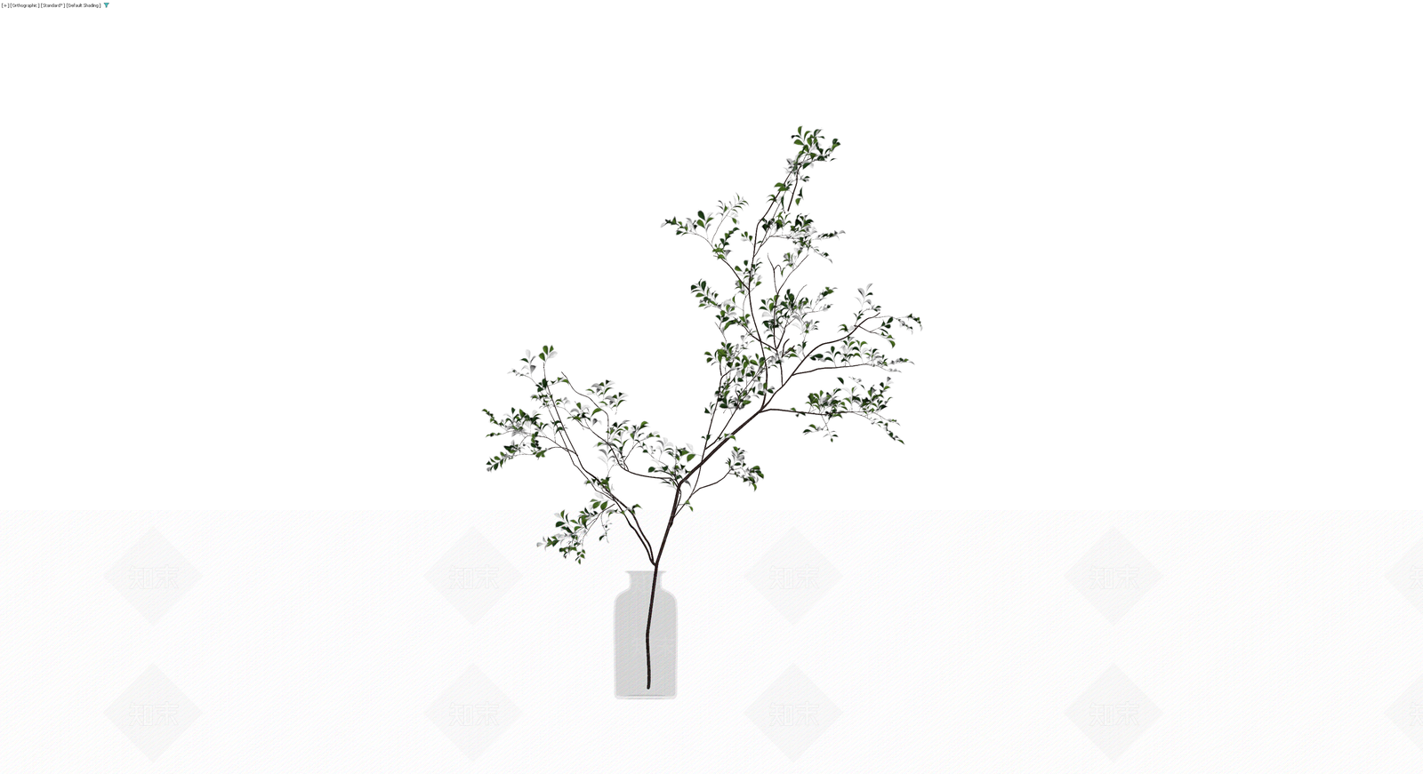 玻璃瓶插绿植3D模型下载【ID:1230668435】