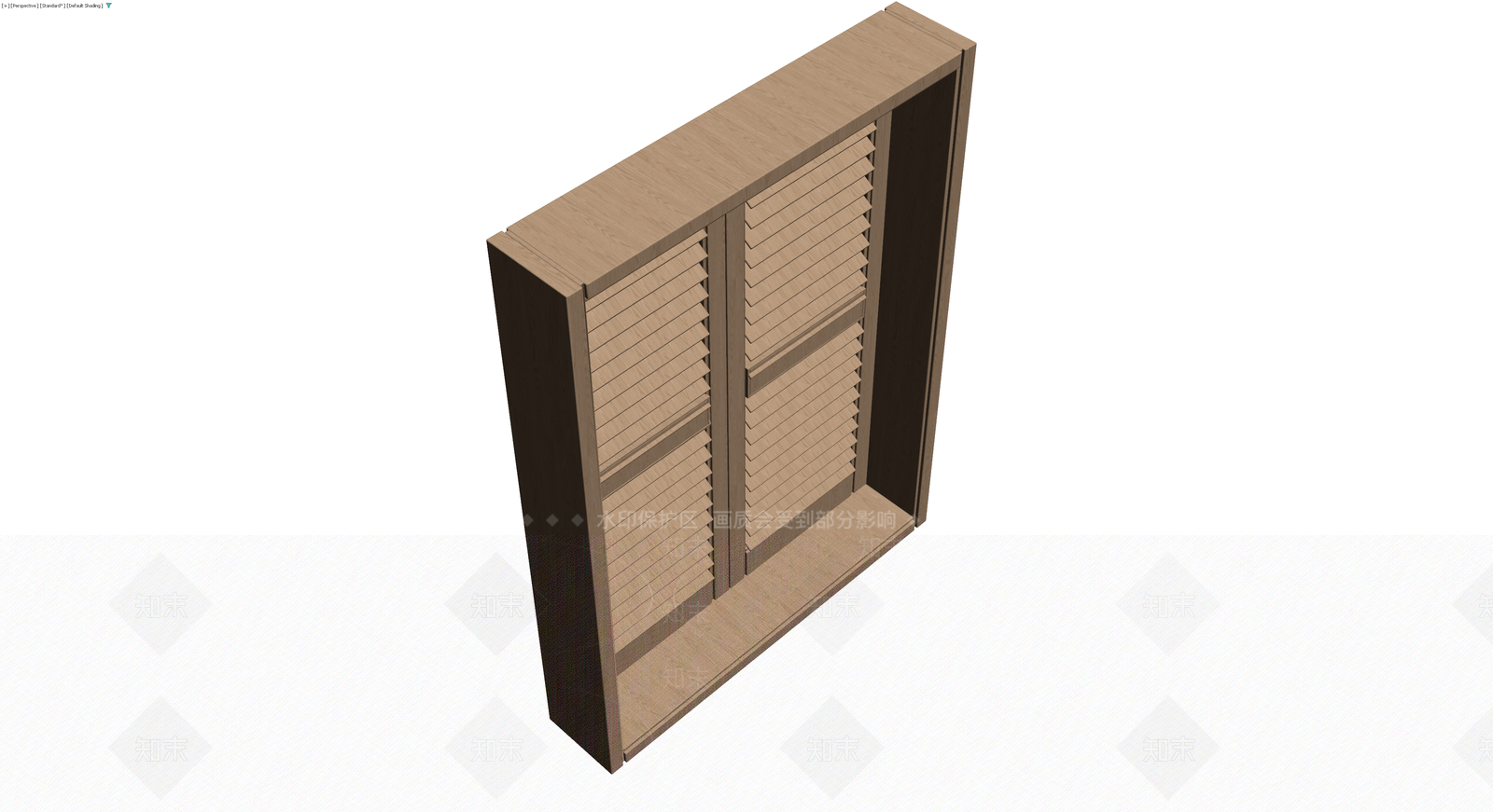 双扇木质百叶柜3D模型下载【ID:1230424928】