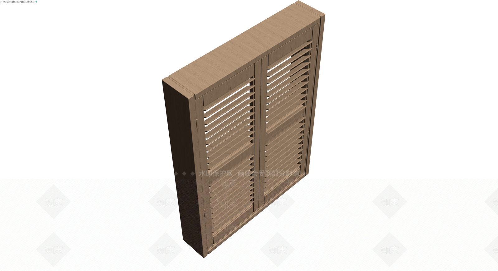 双扇木质百叶柜3D模型下载【ID:1230424928】