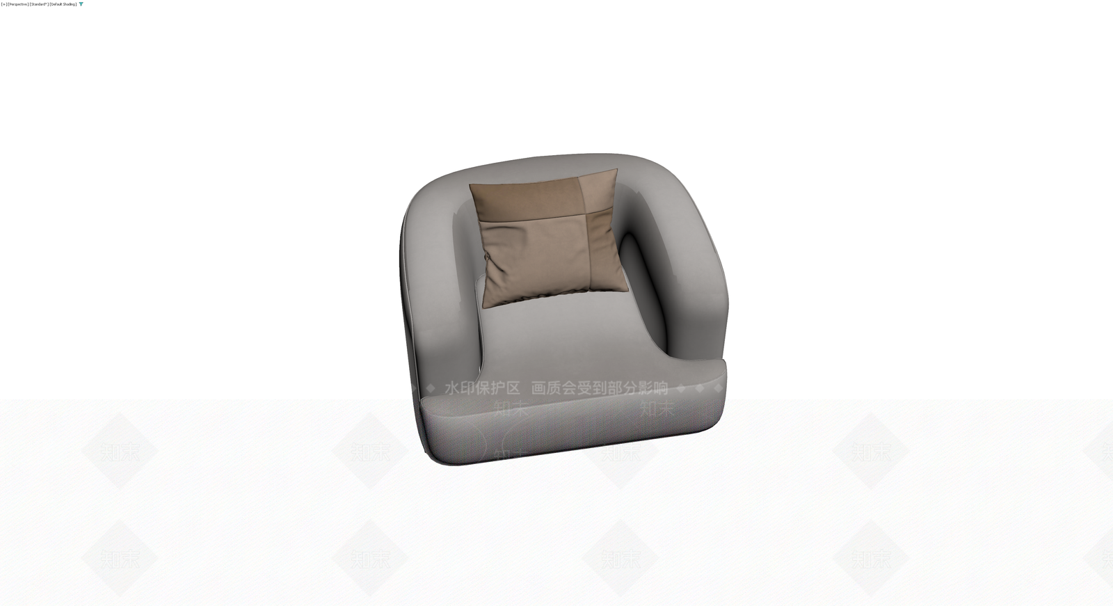 现代风格灰色单人沙发3D模型下载【ID:1229596417】