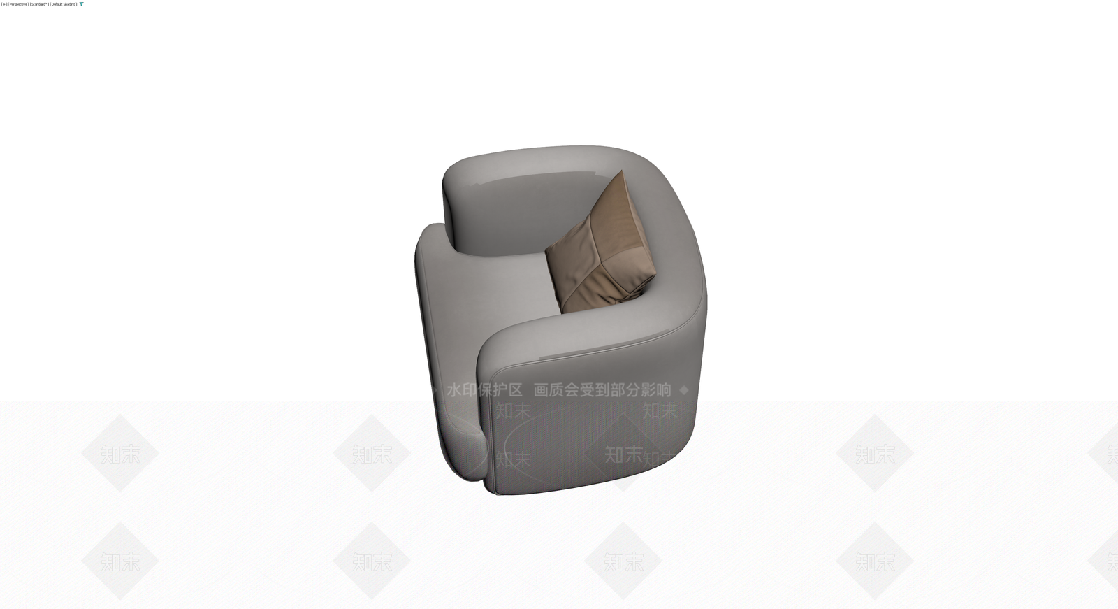 现代风格灰色单人沙发3D模型下载【ID:1229596417】