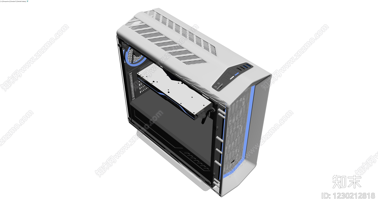 白灰配色电脑主机模型3D模型下载【ID:1230212818】