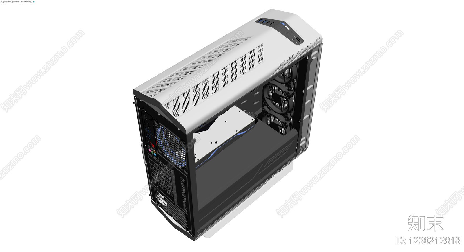 白灰配色电脑主机模型3D模型下载【ID:1230212818】