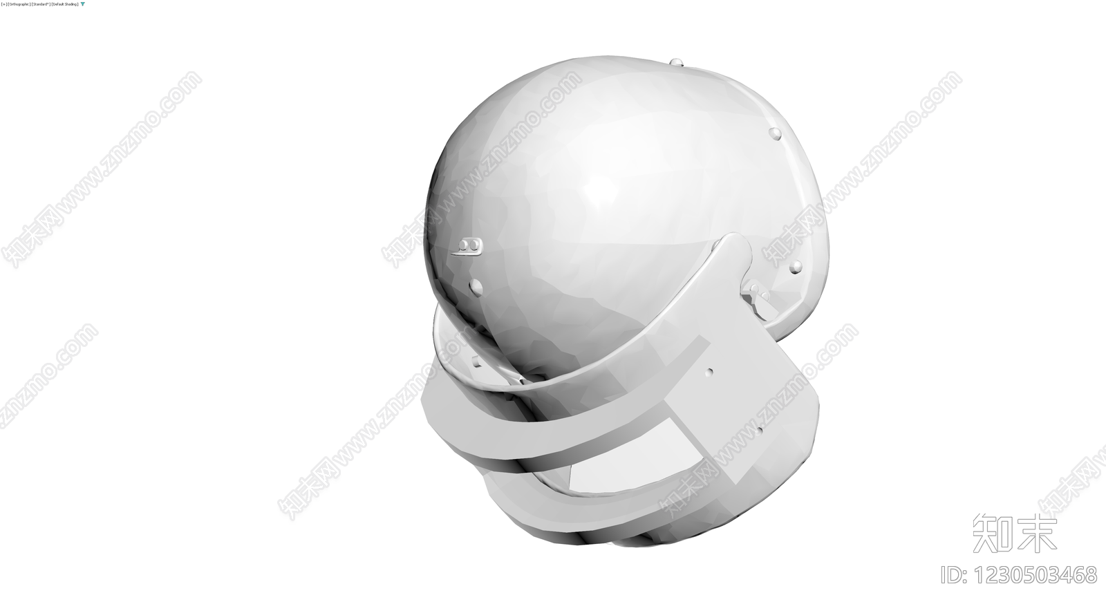 白色头盔（灰模）3D模型下载【ID:1230503468】