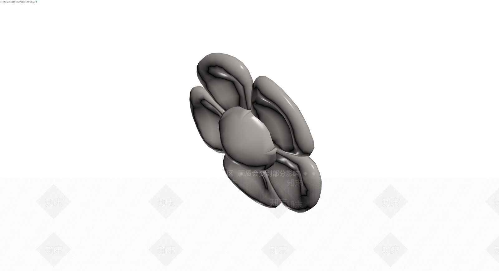 灰色流线型花朵雕塑3D模型下载【ID:1230690464】