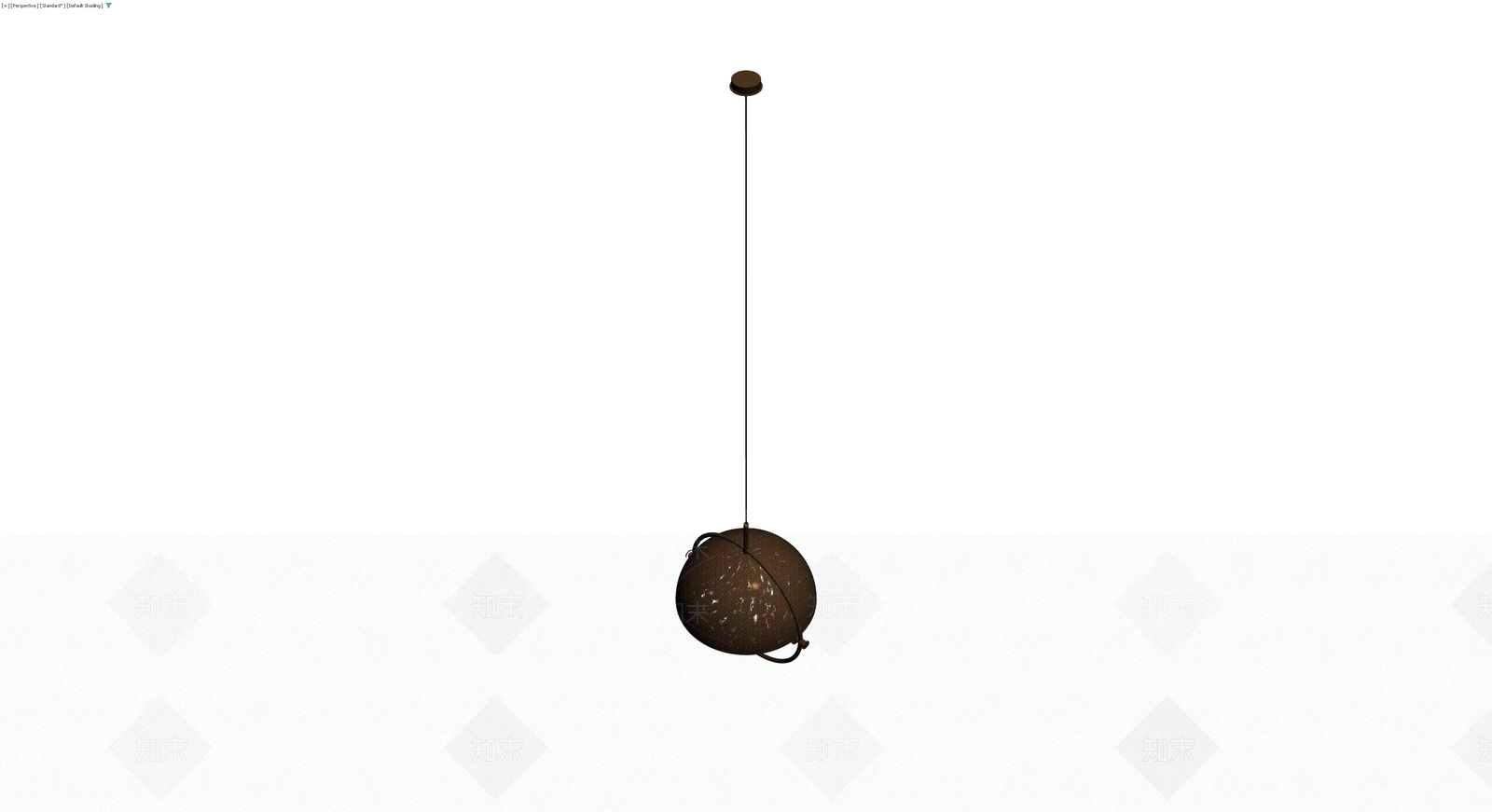 深色金属球体吊灯3D模型下载【ID:1230737381】