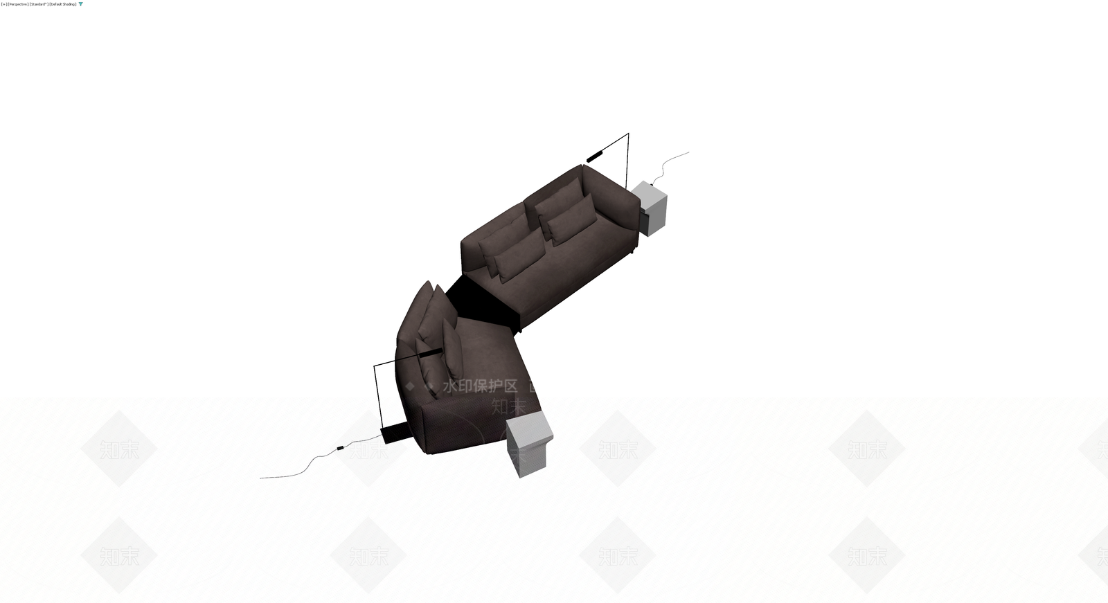 深灰L型沙发组合3D模型下载【ID:1230095268】