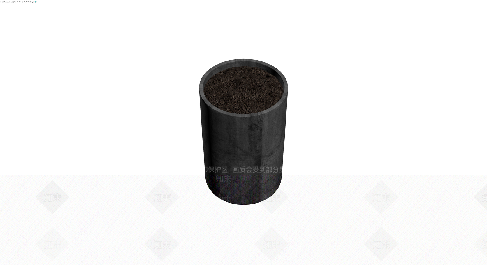 混凝土材质圆柱花盆3D模型下载【ID:1230091221】