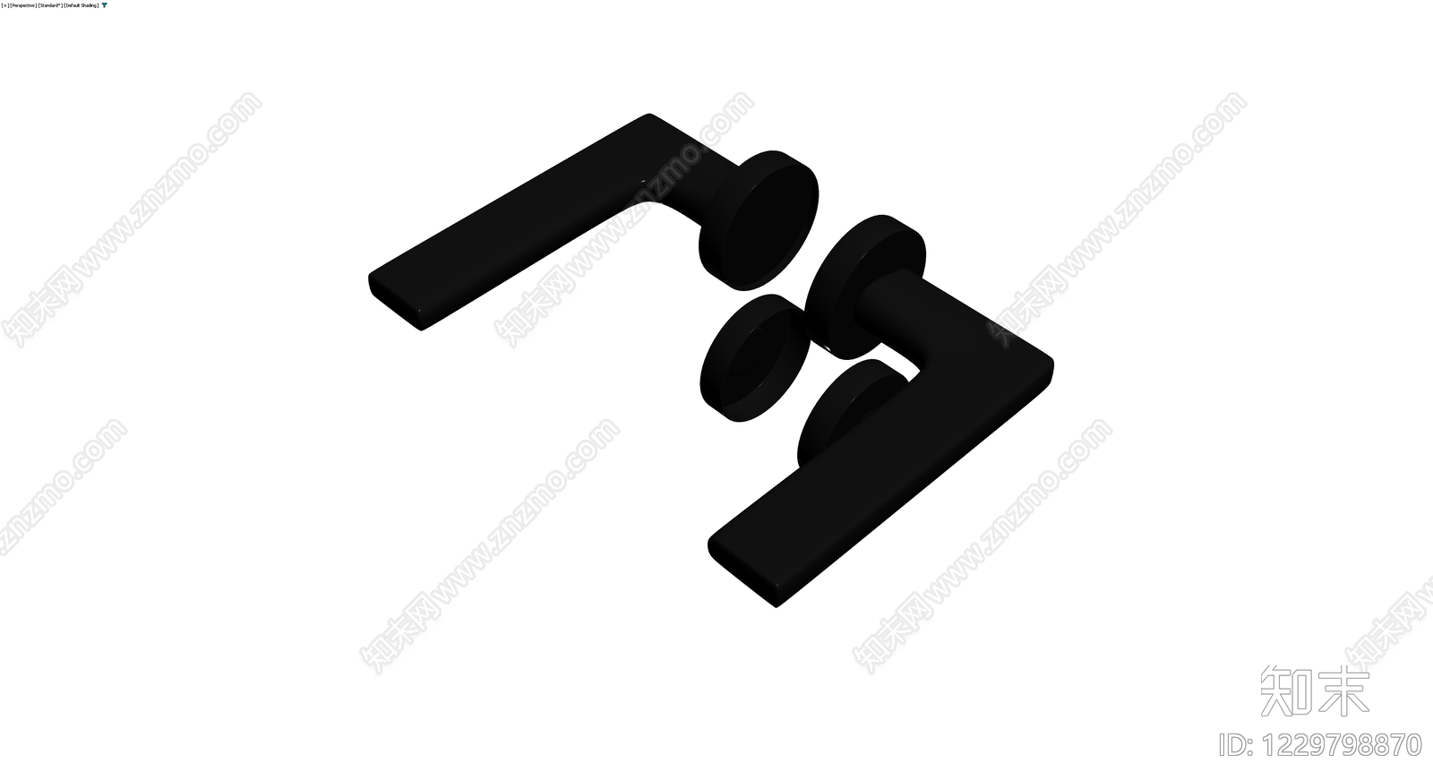 黑色双头门把手3D模型下载【ID:1229798870】