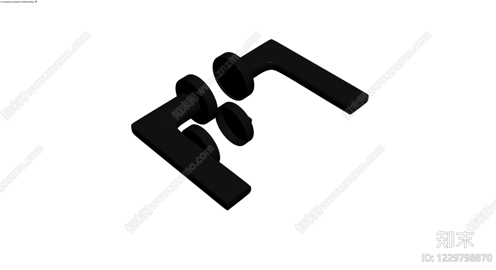 黑色双头门把手3D模型下载【ID:1229798870】