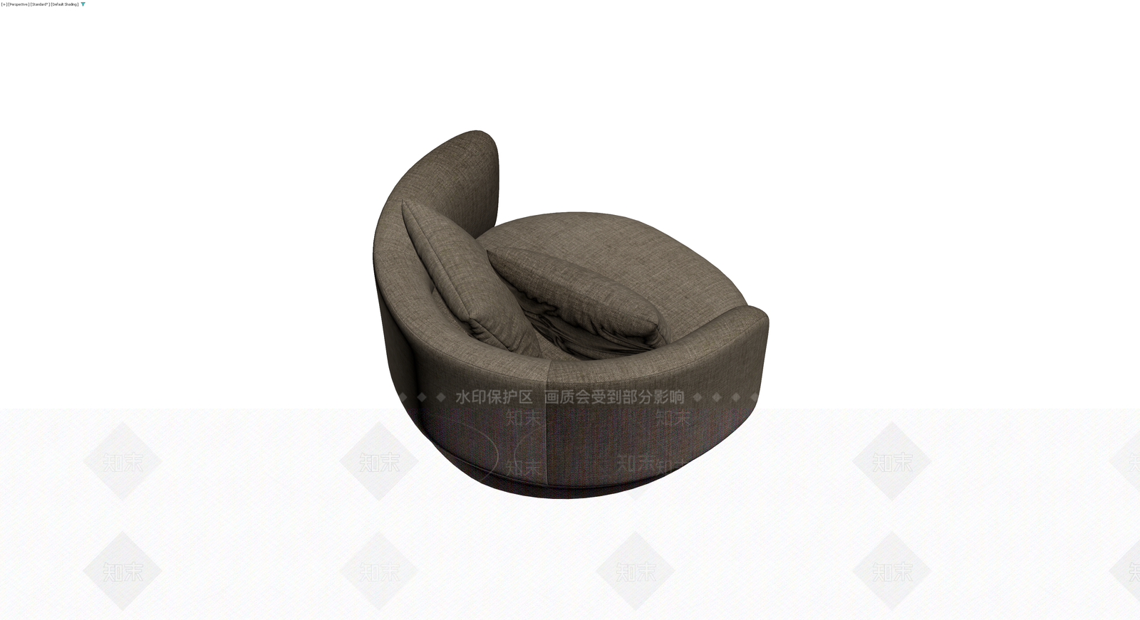 圆形布艺沙发组合3D模型下载【ID:1230458392】