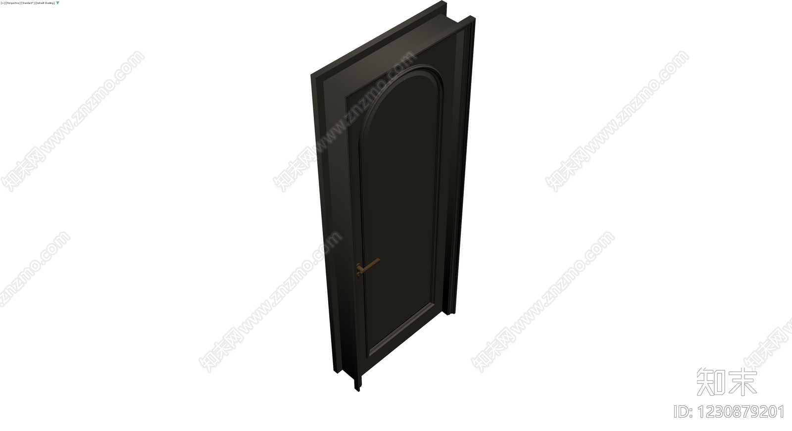 黑色拱形面板门3D模型下载【ID:1230879201】