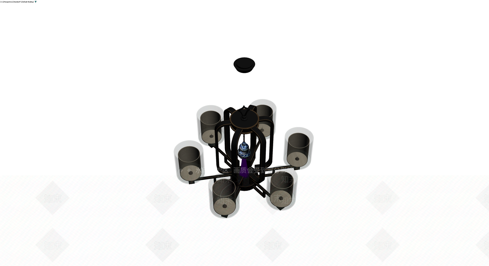 中式青花吊灯3D模型下载【ID:1229955141】
