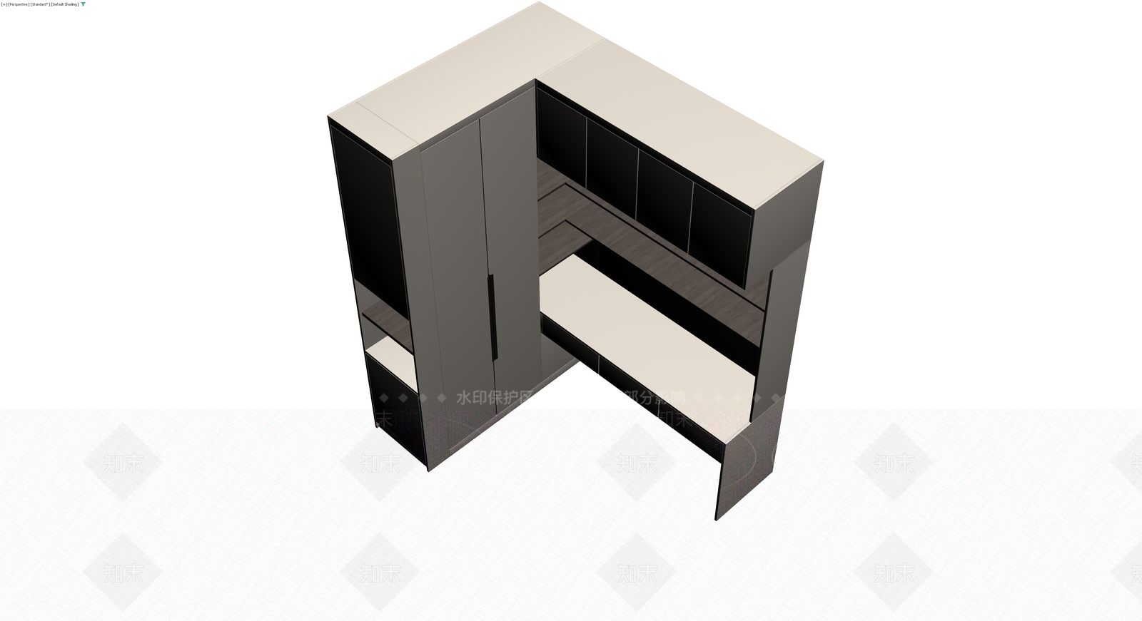 L型现代组合柜体3D模型下载【ID:1230643239】